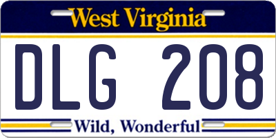 WV license plate DLG208