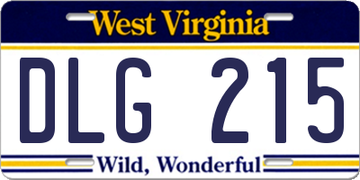 WV license plate DLG215