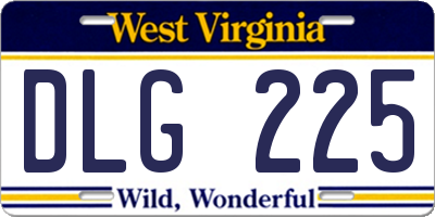 WV license plate DLG225