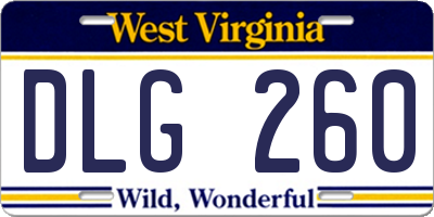 WV license plate DLG260