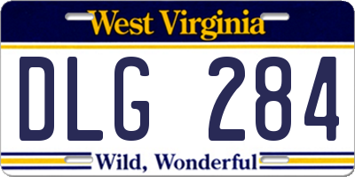 WV license plate DLG284