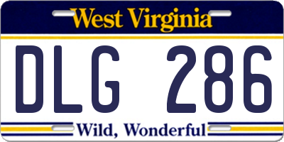 WV license plate DLG286