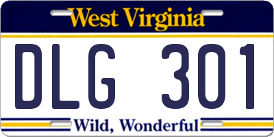 WV license plate DLG301