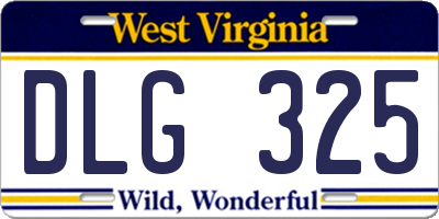 WV license plate DLG325