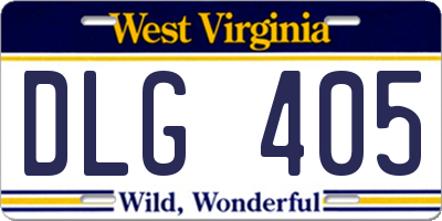 WV license plate DLG405