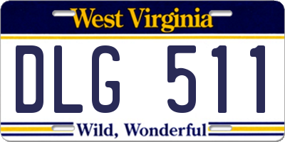 WV license plate DLG511