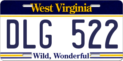 WV license plate DLG522
