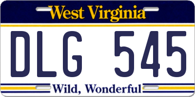 WV license plate DLG545