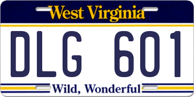WV license plate DLG601