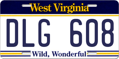 WV license plate DLG608