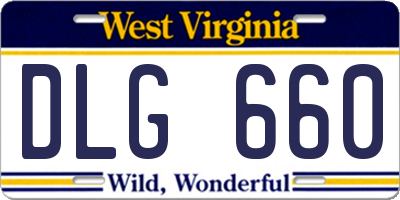 WV license plate DLG660
