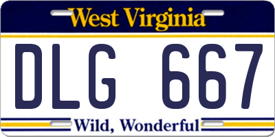 WV license plate DLG667