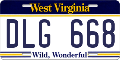 WV license plate DLG668