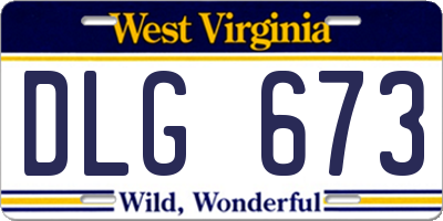 WV license plate DLG673