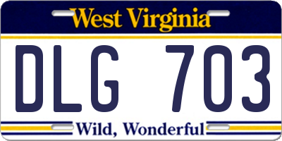 WV license plate DLG703