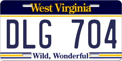 WV license plate DLG704