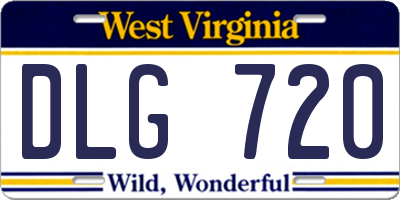WV license plate DLG720