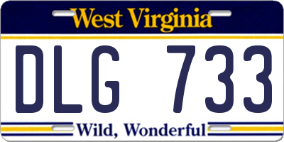 WV license plate DLG733