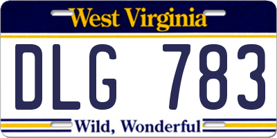 WV license plate DLG783