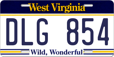 WV license plate DLG854