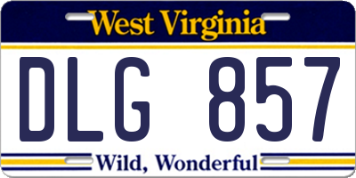 WV license plate DLG857