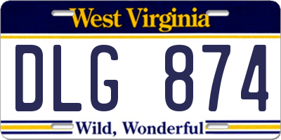 WV license plate DLG874