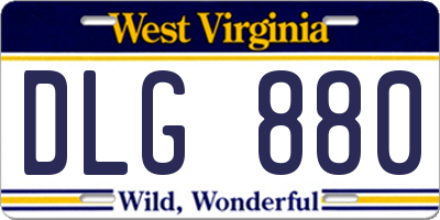 WV license plate DLG880