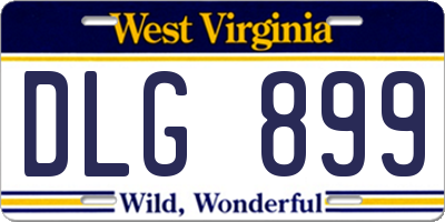 WV license plate DLG899