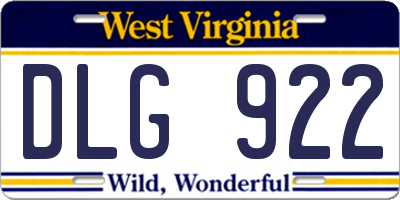 WV license plate DLG922