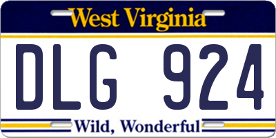 WV license plate DLG924
