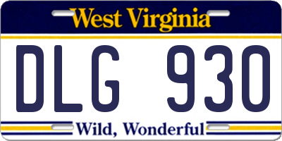 WV license plate DLG930