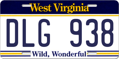 WV license plate DLG938