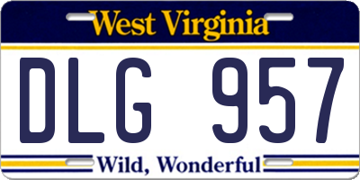 WV license plate DLG957