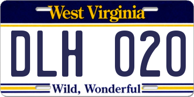 WV license plate DLH020