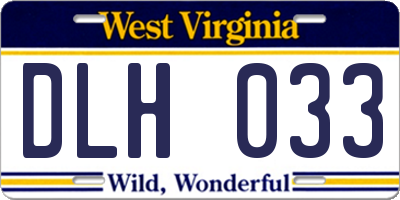 WV license plate DLH033