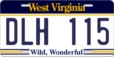WV license plate DLH115