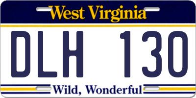 WV license plate DLH130