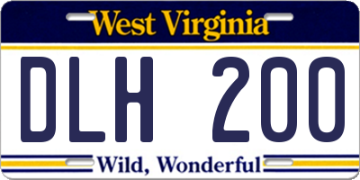 WV license plate DLH200