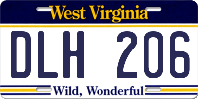 WV license plate DLH206