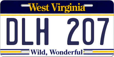 WV license plate DLH207