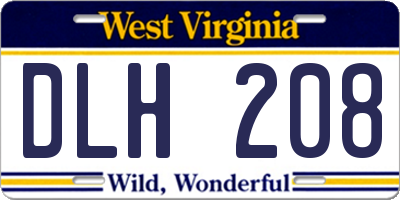 WV license plate DLH208