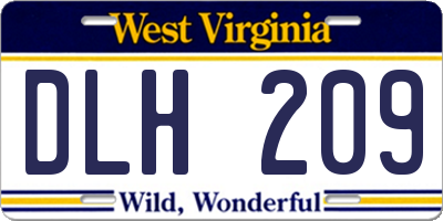 WV license plate DLH209