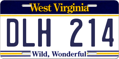 WV license plate DLH214