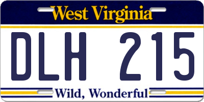 WV license plate DLH215