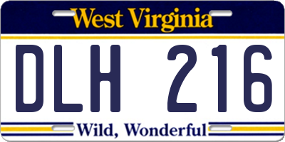 WV license plate DLH216