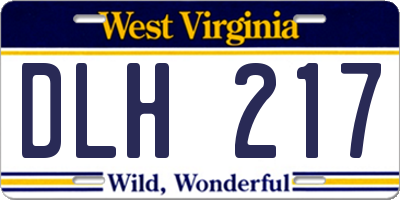 WV license plate DLH217