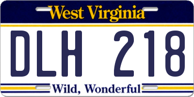 WV license plate DLH218