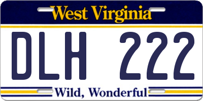 WV license plate DLH222