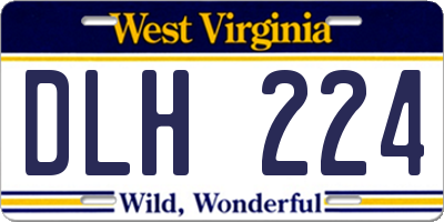 WV license plate DLH224