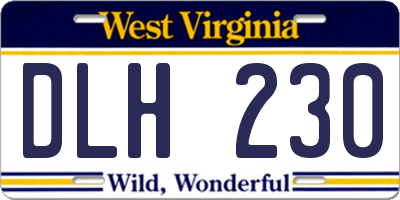 WV license plate DLH230